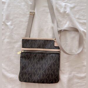 Michael Kors MK Skinny Brown Crossbody Handbag
